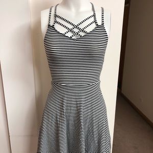 Hollister, black and white striped sun dress